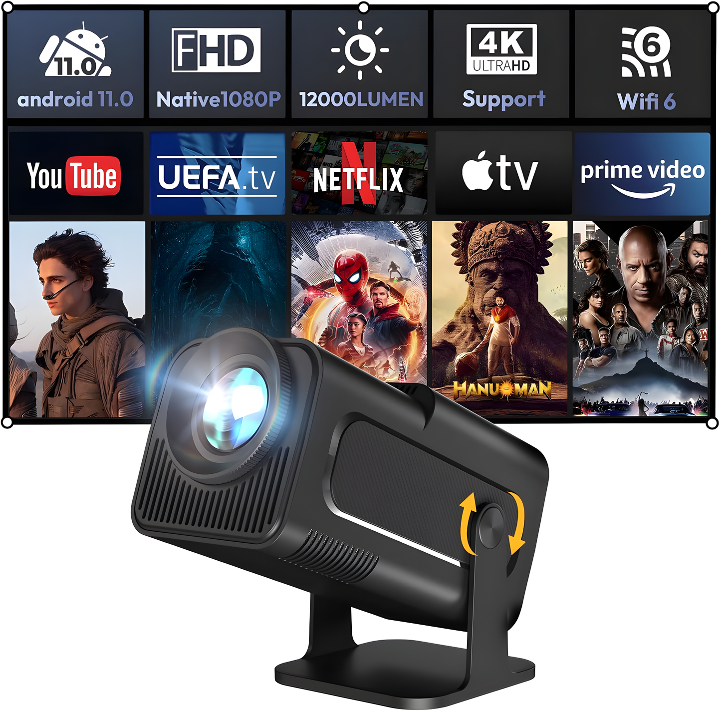 LumiVision™ - 4K Ultra HD Smart Mini Beamer
