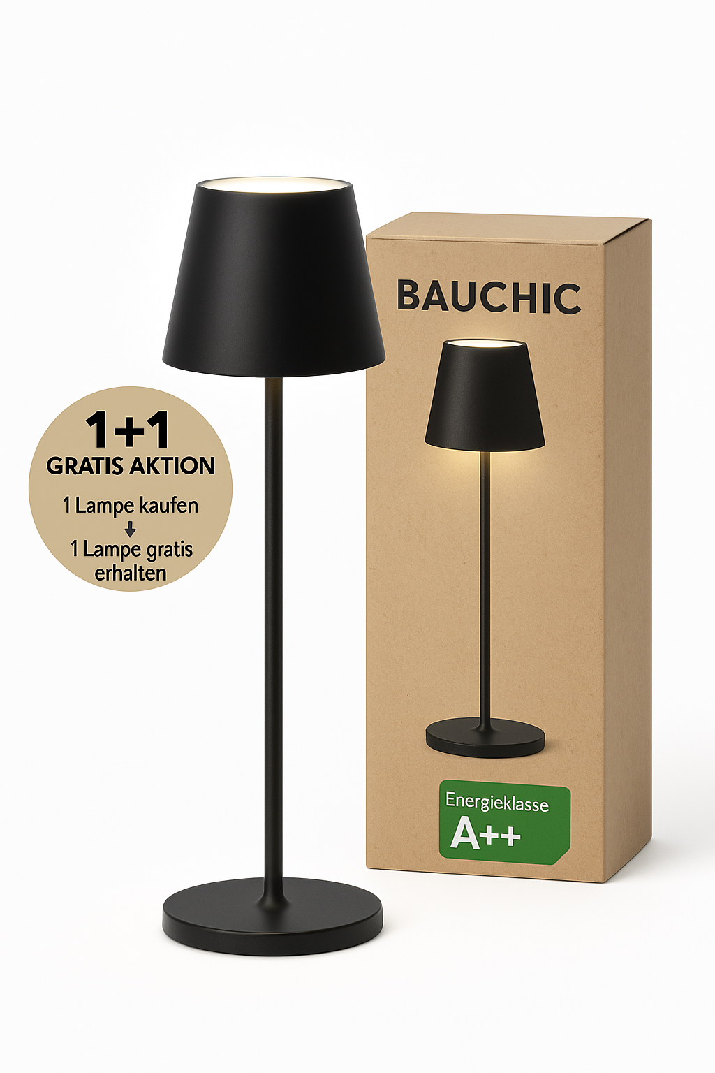 LumiGlow® – Kabellose Tischlampe.