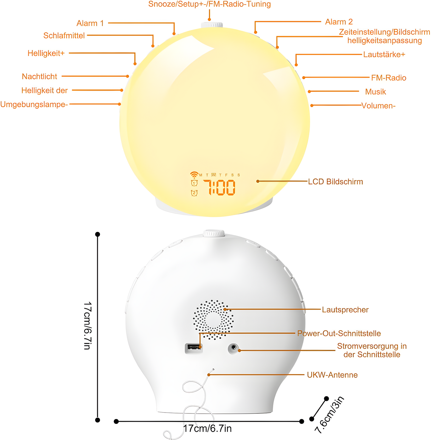 AuroraWake™ - Multifunktionaler Lichtwecker